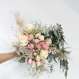 At First Sight - pink and white roses bouquet - LK VERDANT