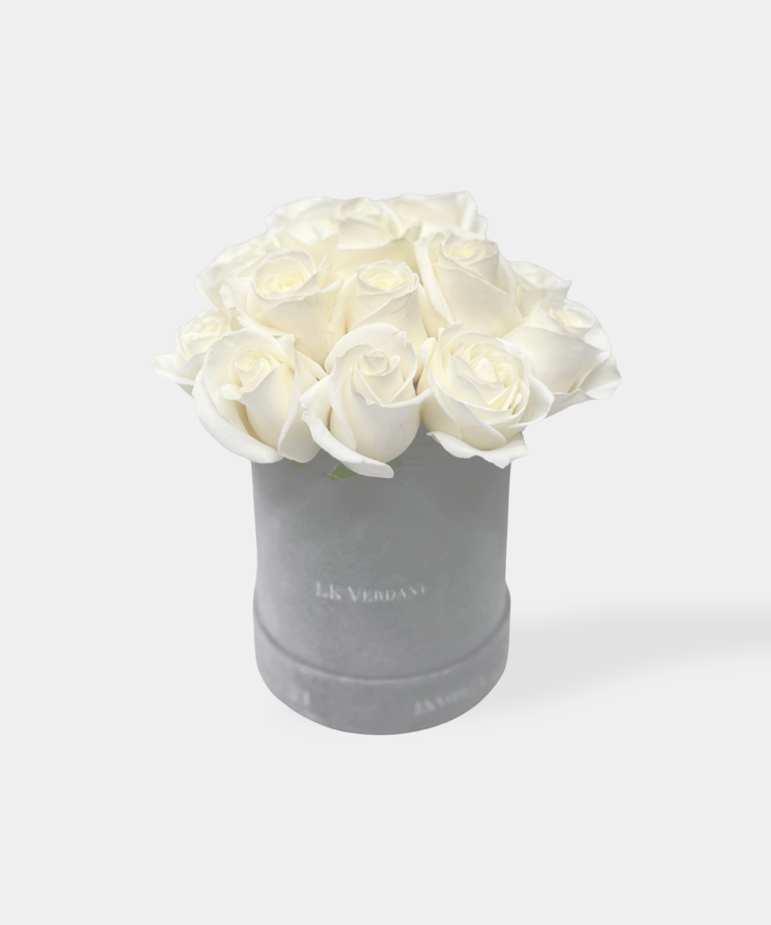 Pure White Roses Hatbox Flowers - LK VERDANT